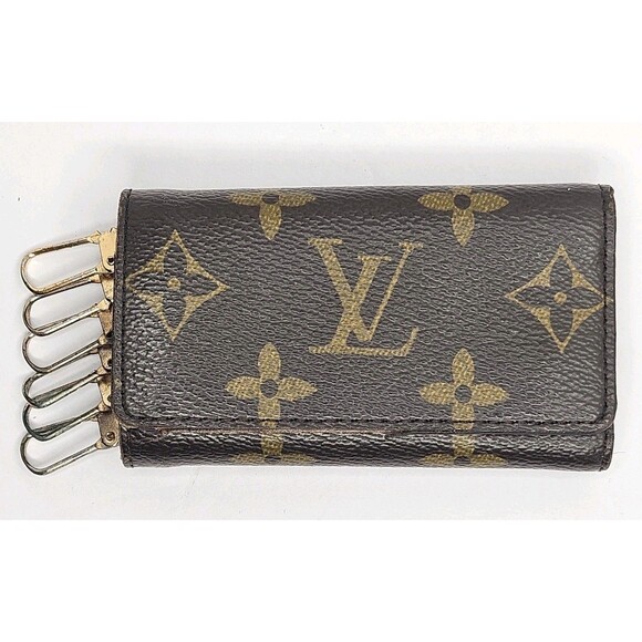 Louis Vuitton Monogram Muticles 6 Key Case Brown Double Button Paris *read* - Picture 1 of 11